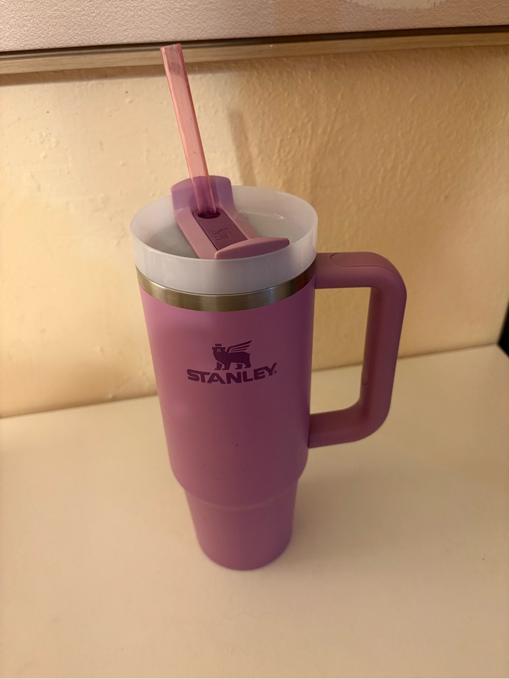 Stanley Lilac Travel Tumbler with Handle and Straw